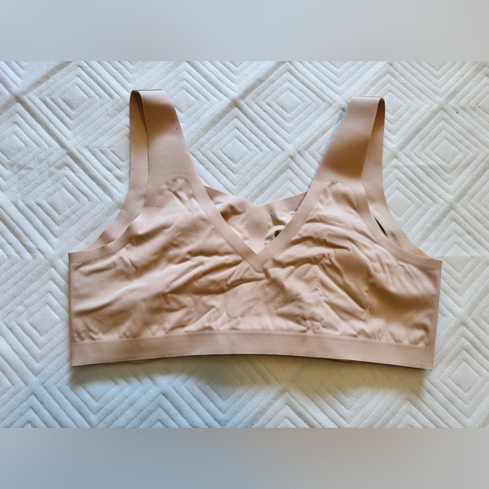 Honeylove V Neck Bra Rose Pink Size 1X 40C 40D Wireless EUC (Pads Missing) - Picture 5 of 8